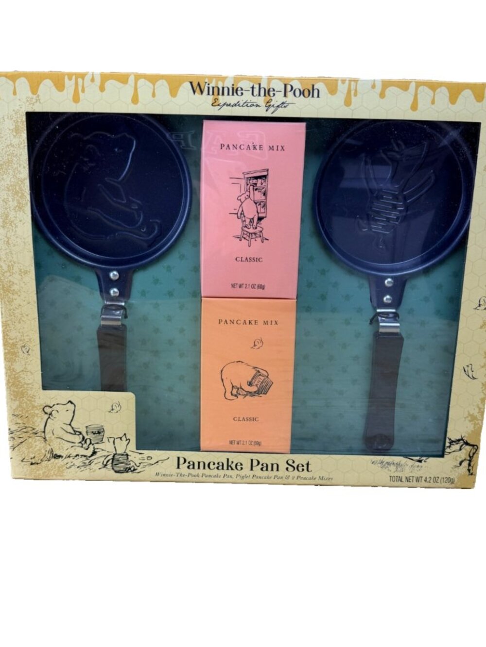 Disney Winnie the Pooh & Piglet Mini Pancake Set Pans w/ Mix NIB